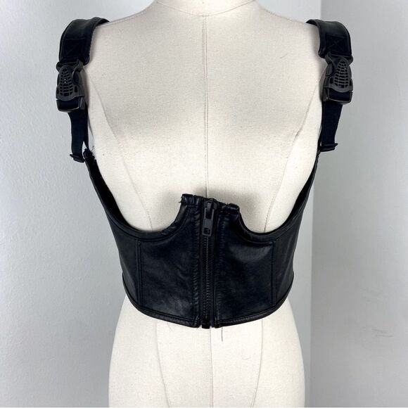 POSTER GIRL Womens M Black Underbust Zippered Corset Grunge Punk Renaissance - Picture 3 of 15